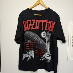 Vintage Black Led Zeppelin Zoso Graphic T-Shirt XL